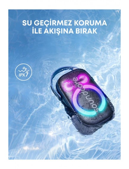 Anker Rave Neo 2 80W - IPX7 - 18 Saat Çalma Süresi Bluetooth Hoparlör Siyah