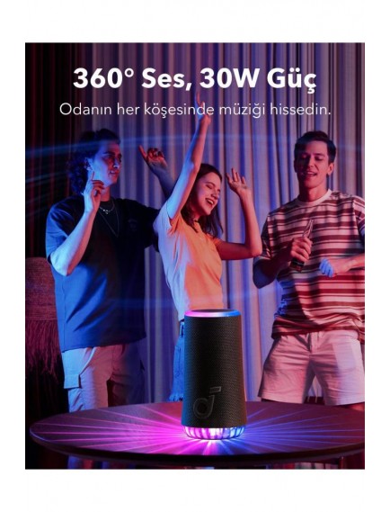 Anker Soundcore Glow Taşınabilir Hoparlör - Mavi - 360° Ses Bluetooth Hoparlör 