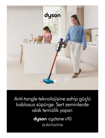Dyson Cyclone V10 Submarine Islak ve Kuru Temizleme Dikey Süpürge
