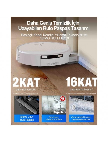 Ecovacs Deebot T90 Omni Robot Süpürge ve Paspas, 30.000PA Güçlü Emiş