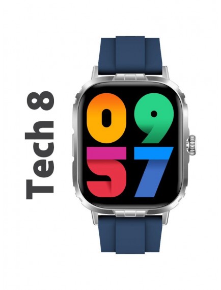 Logia Tech 8 Alüminyum Kasa Spor Silikon Kordon Akıllı Saat Gümüş