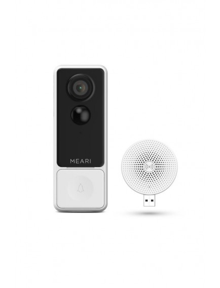 Meari B1 Kablosuz Wi-Fi Şarjlı Akıllı Görüntülü Kapı Zili | 2k 3mp, IP65, 5200MAH, Zil Sesi Ünitesi Dahil
