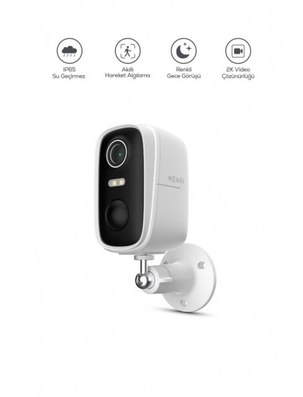 Meari N1 Iç ve Dış Mekan Kablosuz Wi-Fi Şarjlı Akıllı Güvenlik Kamerası | 2k 3mp, 5200MAH, Gece Görüşü, Çift Yönlü Ses