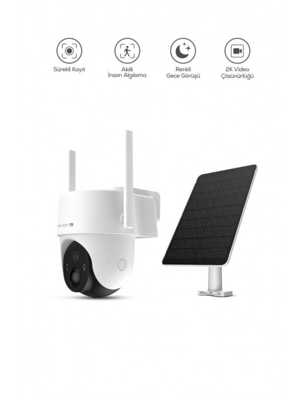 Meari V1 Dış Mekan 4g Ptz Dahili Solar Şarjlı Akıllı Güvenlik Kamerası | 2k, 3mp, Aov, 10400MAH, Gece Görüşü