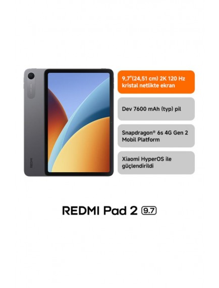 Xiaomi Redmı Pad 2 9.7" 4GB 128GB Gümüş