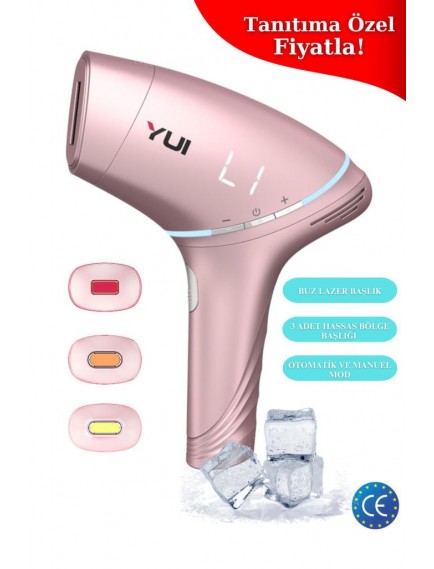 Yui IPLV15 Pro Vücut -Yüz- Bikini Başlıklı Ağrısız Otomatik ve Manuel Atım Buz Lazer Epilasyon Cihazı
